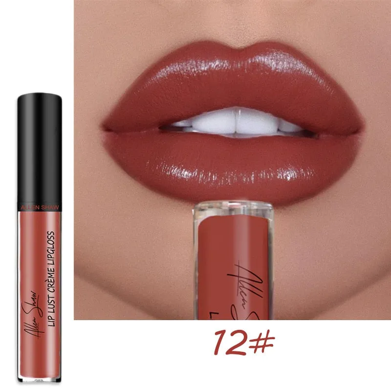 12 Colors Sexy Women Lipstick Waterproof Long Lasting Moist Lip Gloss Vivid Colorful Lipgloss Women Makeup maquiagem