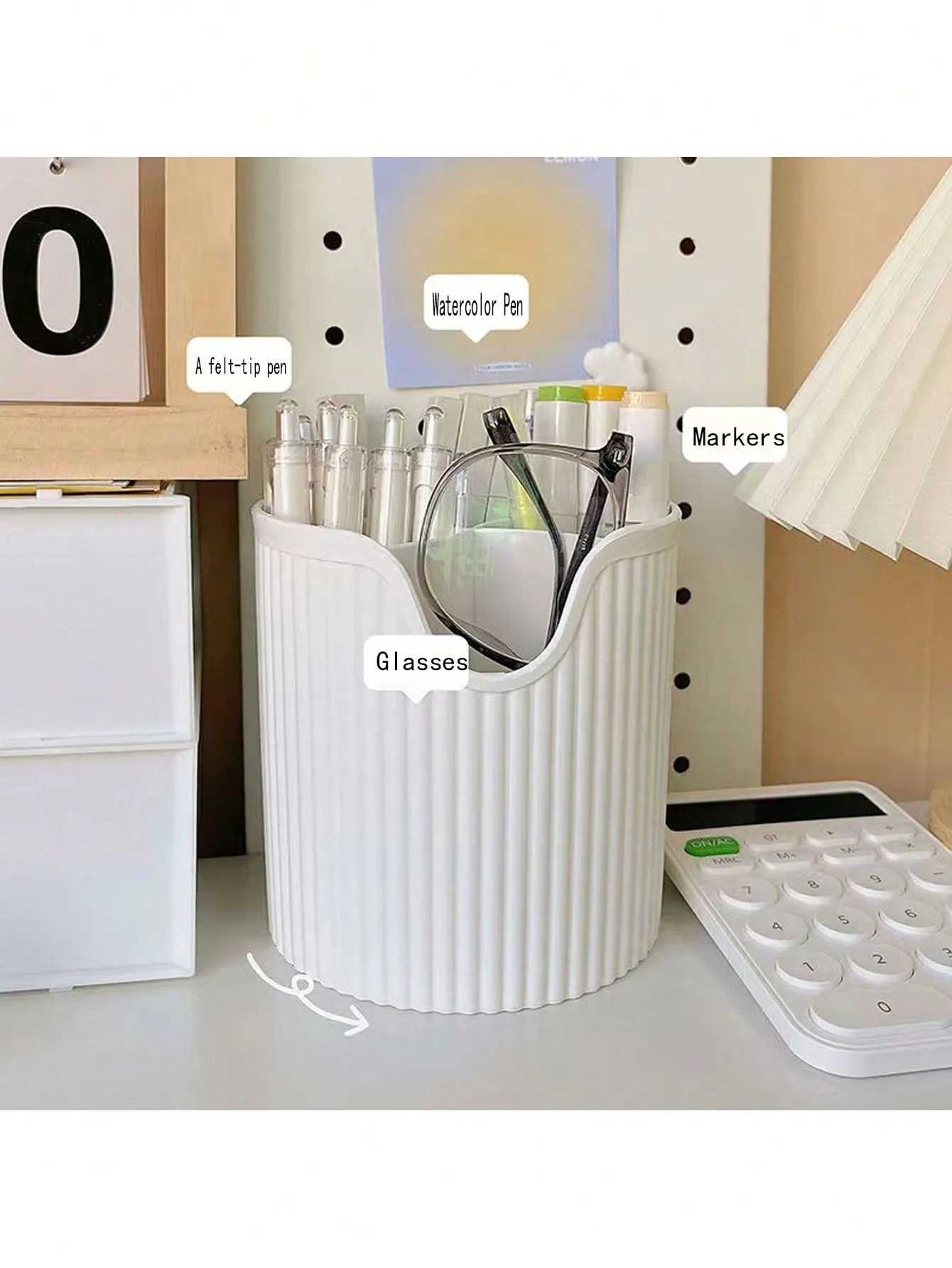 1pc Cute Creative Pen Holder With Large Capacity, Desk Storage Organizer For Students, Boys & Girls, Multifunctional For Makeup Brushes, Eyebrow Pencils, And Other Stationery Items, Suitable For School, Office, And Home, Beauty Organizer