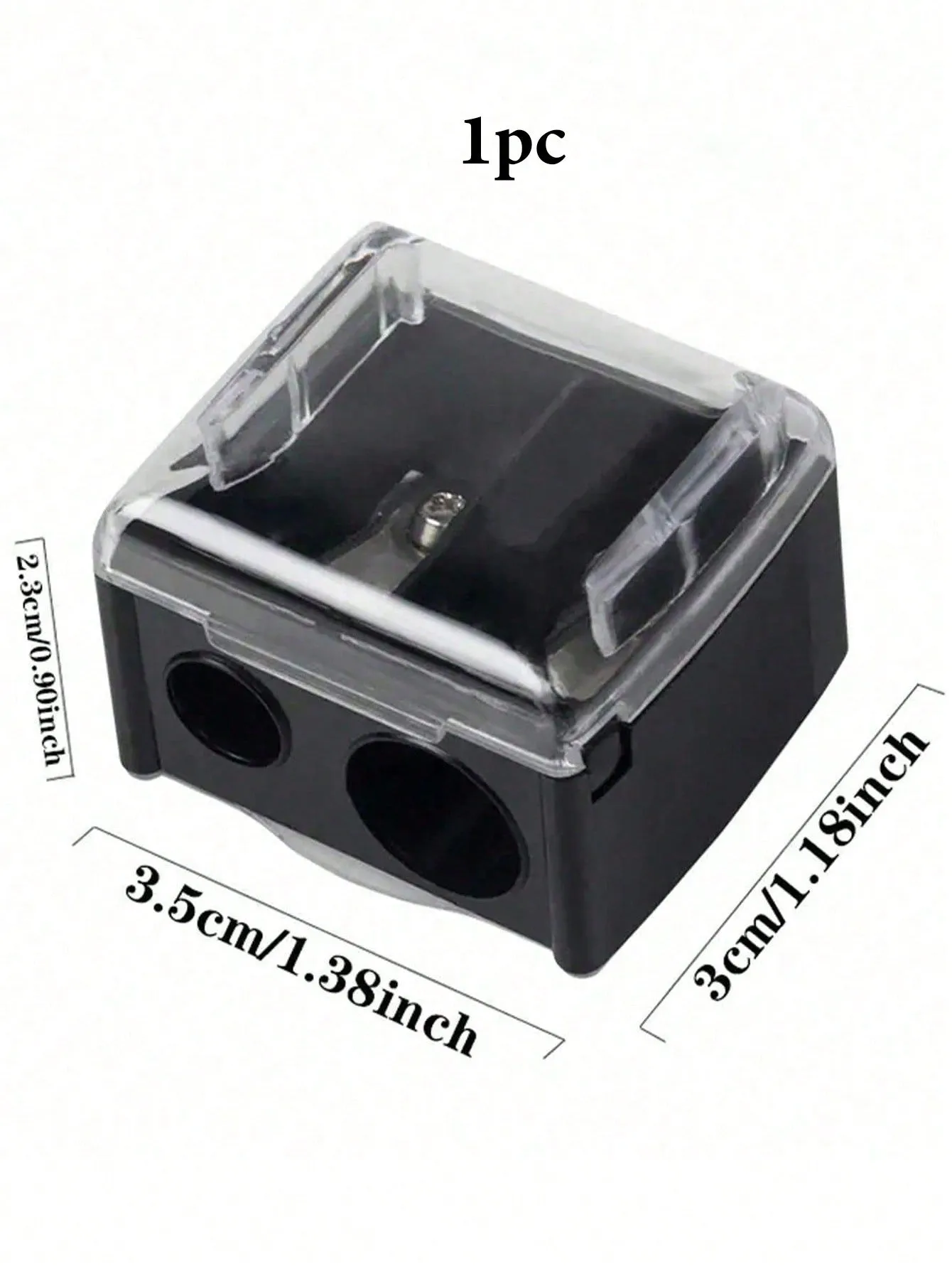 1pc Dual Hole Pencil Sharpener For Eyeliner, Eyebrow Pencil And Cosmetic Pencils, Mini Portable Multifunctional Pencil Sharpener