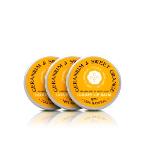 3 Geranium And Sweet Orange Luxury Lip Balms Pack