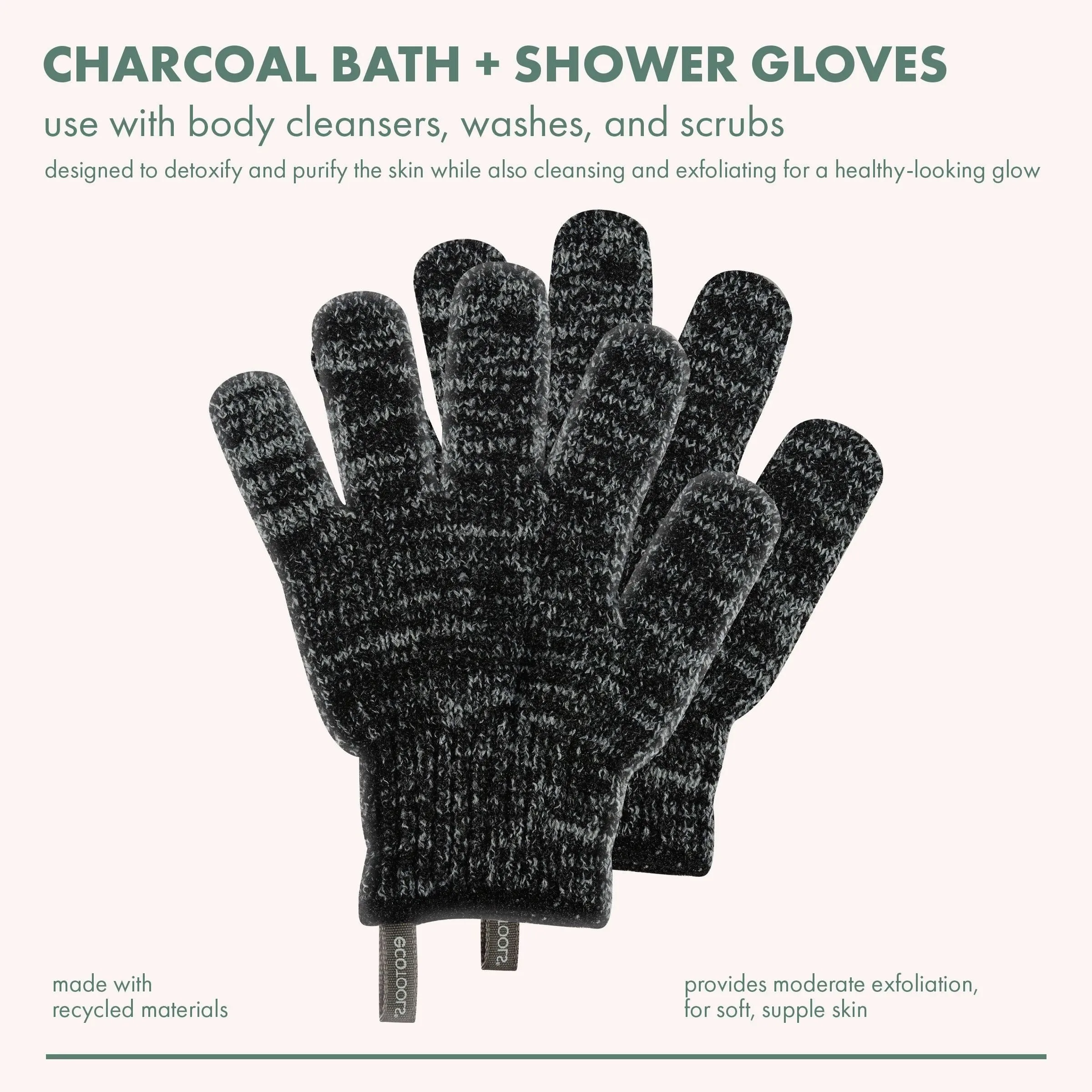 Charcoal Infused Bath & Shower Gloves