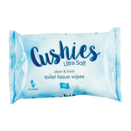 Classic Toilet Wipes - 42 Pack Flushable Biodegradable Bathroom Cleaning Hygiene Wet Tissue Refreshing