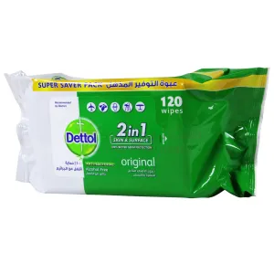 Dettol 2In1 Skin Original Wipes 120 PC