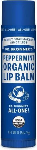 Dr Bronner's All-One Peppermint Lip Balm - Certified Organic Ingredients!