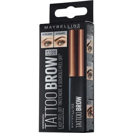 Eyebrow tattoo, eyebrow gel tint, semi-permanent color waterproof, lasts up to 3 days, light brown, Maybelline New York