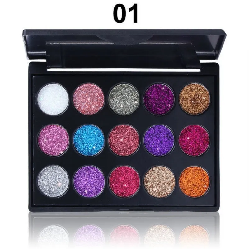 Glitter Eyeshadow - 15x Glitter Pots Cosmetic Glitters for Face Body Hair Partings Boobs Nails Unicorn Eyeshadows -