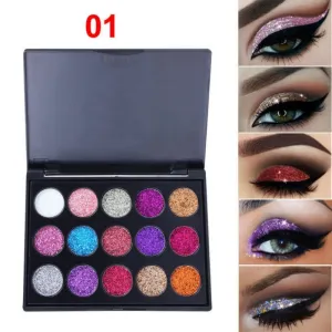 Glitter Eyeshadow - 15x Glitter Pots Cosmetic Glitters for Face Body Hair Partings Boobs Nails Unicorn Eyeshadows -