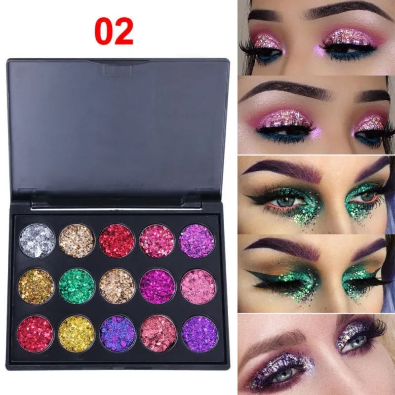 Glitter Eyeshadow - 15x Glitter Pots Cosmetic Glitters for Face Body Hair Partings Boobs Nails Unicorn Eyeshadows -