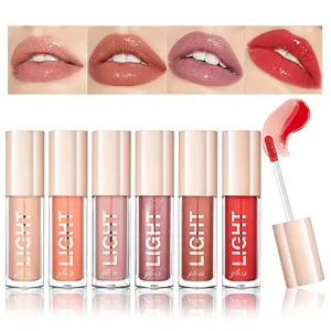 HANDAIYAN Light Gloss Lipstick Collection - 6 Shades of Nude Lip Gloss, Clear Lip Gloss, and Sexy Liquid Lipstick for Women and Girls in a Cute Lip Gloss Set (Set B) (SET B GLOSS)