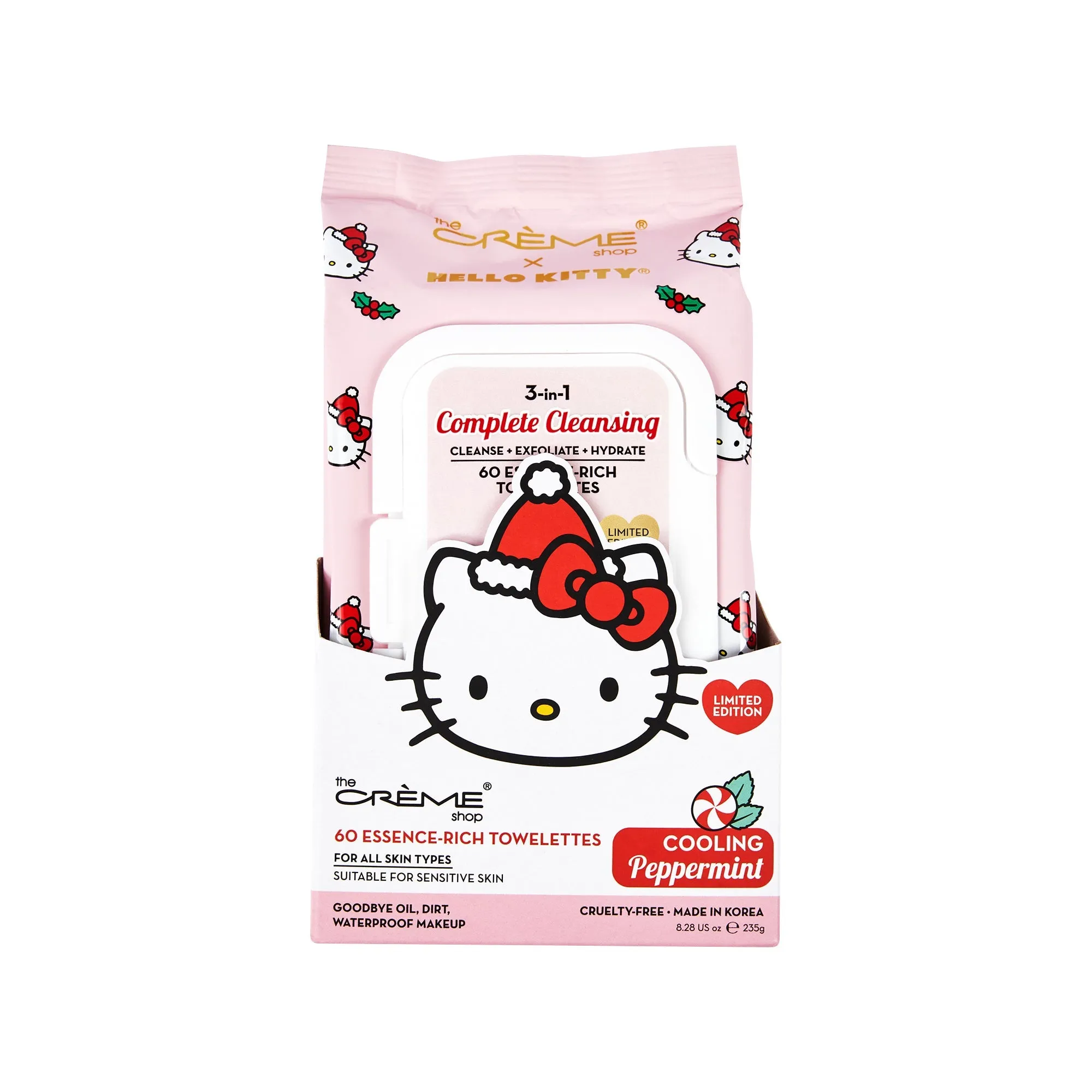 Hello Kitty 3-IN-1 Complete Cleansing Essence-Rich Towelettes - Cooling Peppermint