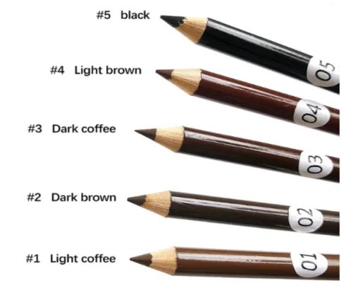 High Pigment   Waterproof Eyebrow Pencil With Sharpener - MQO 12 pcs