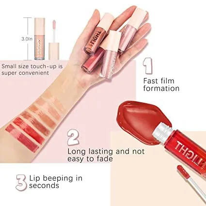 KA CAYLA Handaiyan Lip Gloss Set - 6 Shades of High-Definition Nude Lip Glosses and Sexy Liquid LipGlosses - Premium Collection for Women, Matte Finish and Vibrant Lips (GLOSS-6PC SET- A)