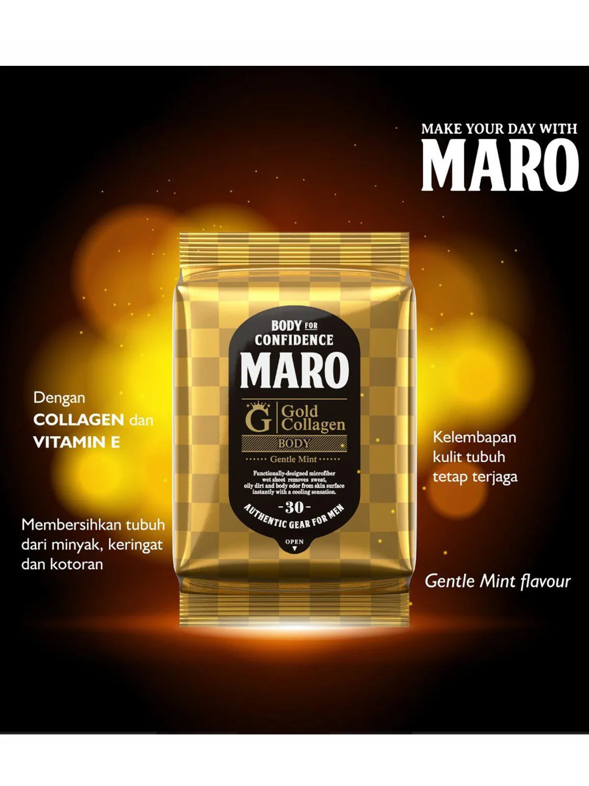 Maro Gold Collagen Premium Body Wipes