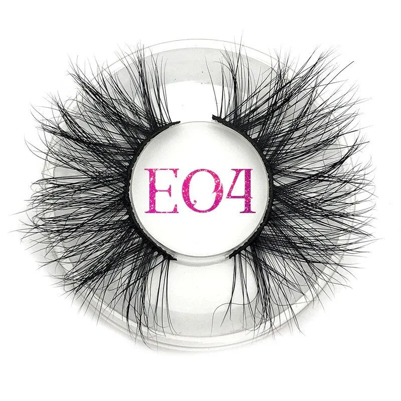 Mikiwi 25mm False Eyelashes Wholesale Thick Strip 25mm 3D Mink Lashes Custom Packaging Label Makeup Dramatic Long Mink Lashes