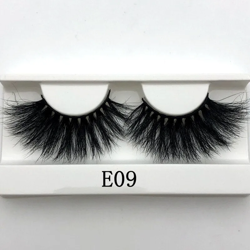 Mikiwi 25mm False Eyelashes Wholesale Thick Strip 25mm 3D Mink Lashes Custom Packaging Label Makeup Dramatic Long Mink Lashes