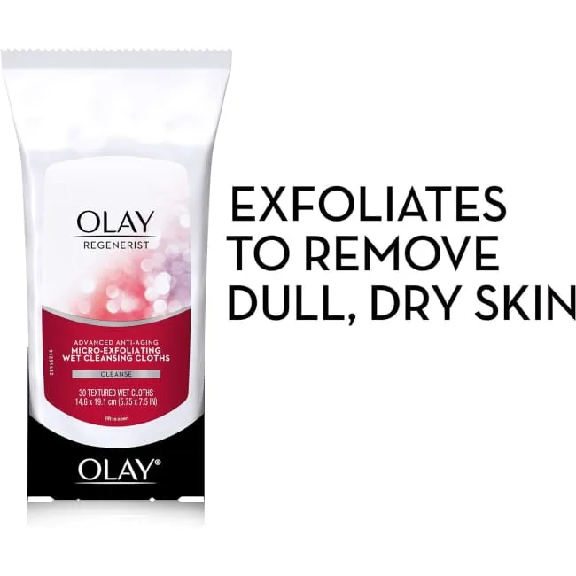 Olay Regenerist Advanced Anti-Aging Micro-Exfoliating Wet Cleansing Cloths - 30 Pack