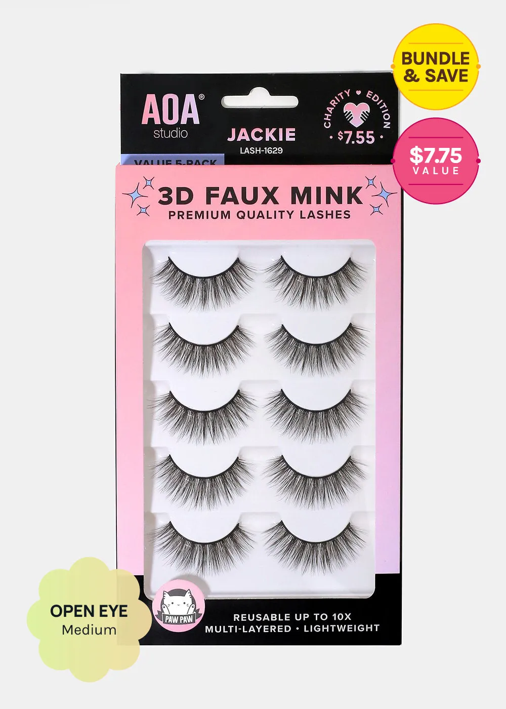 Paw Paw: 3D Faux Mink Lashes - Jackie 5-Pack