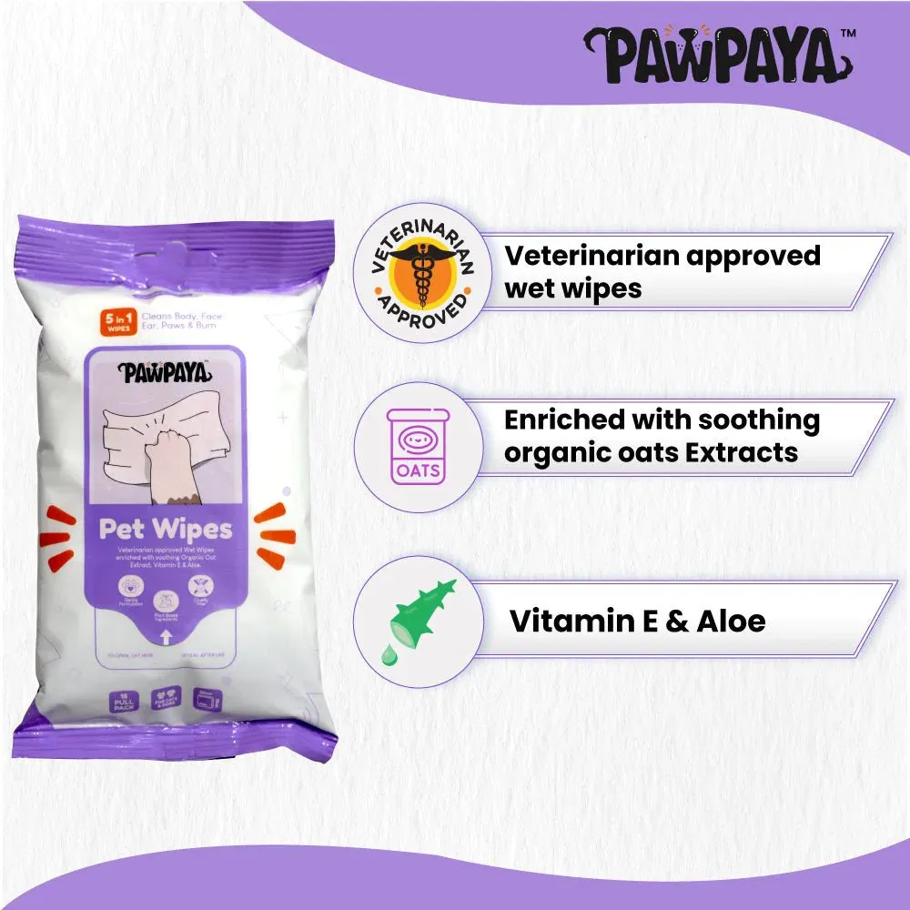 Pawpaya Pet Wipes Made for All Cats and Dogs 100 Pack