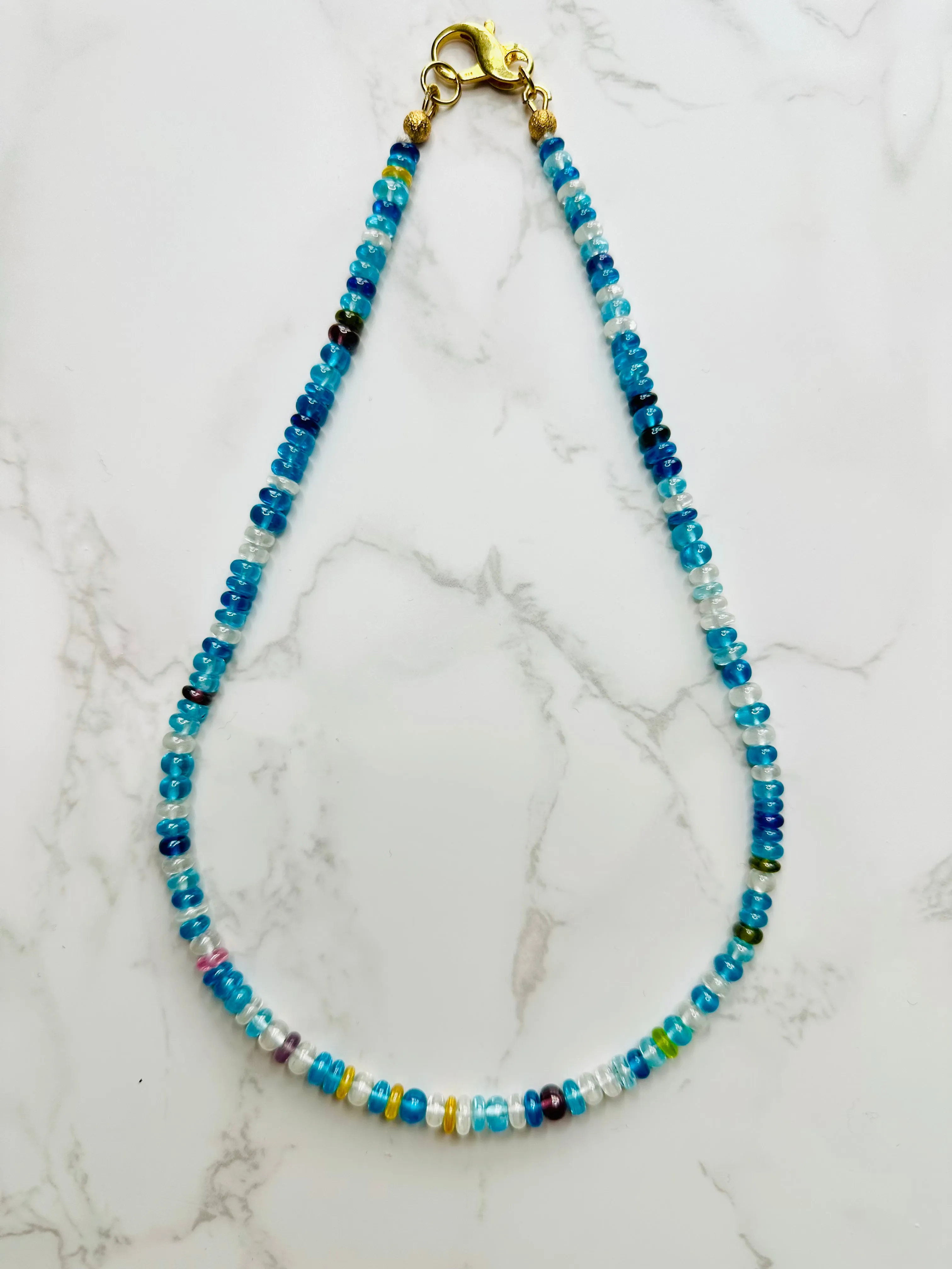 Smooth Multi Zircon Beaded Necklace 13