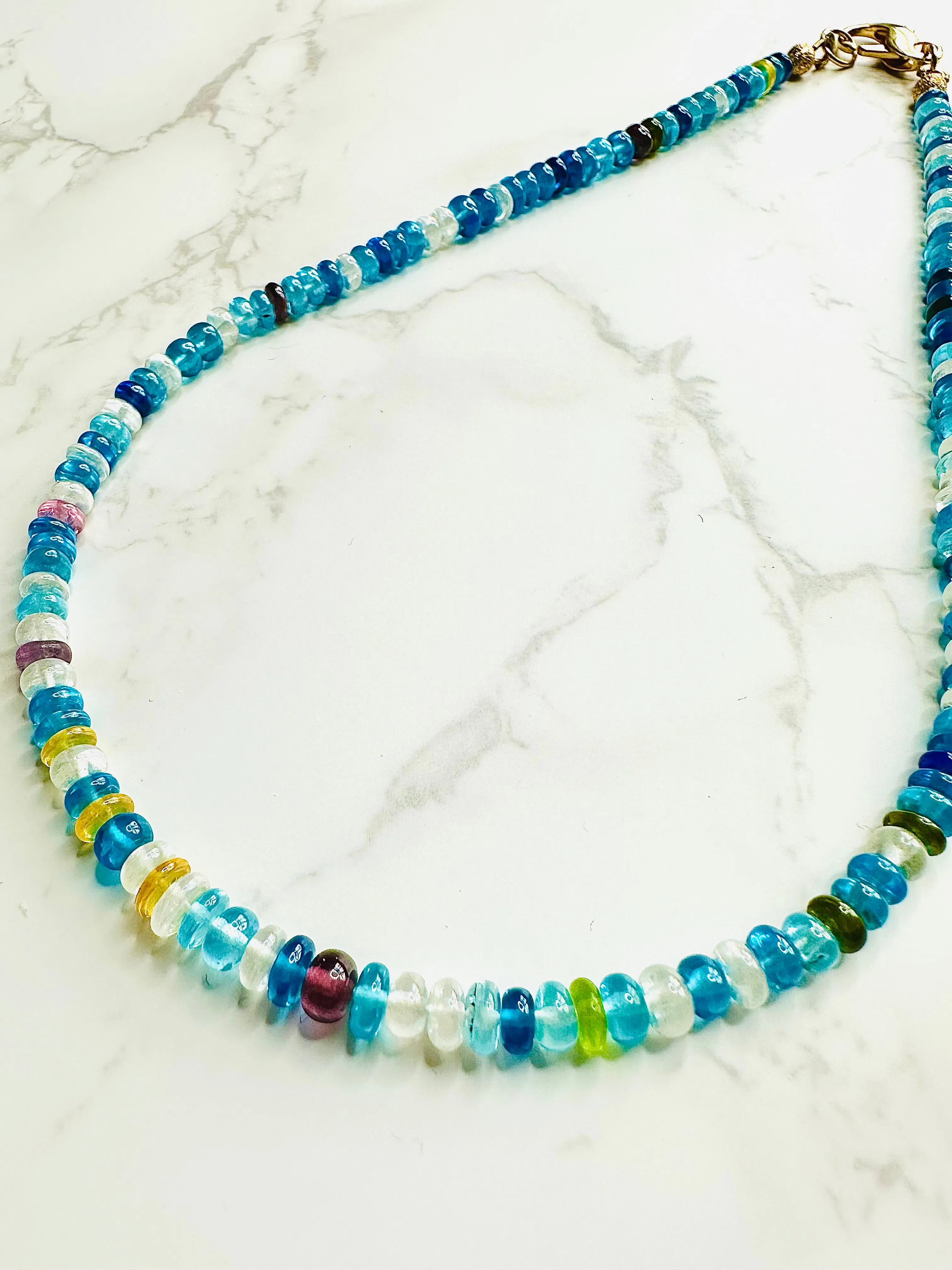 Smooth Multi Zircon Beaded Necklace 13