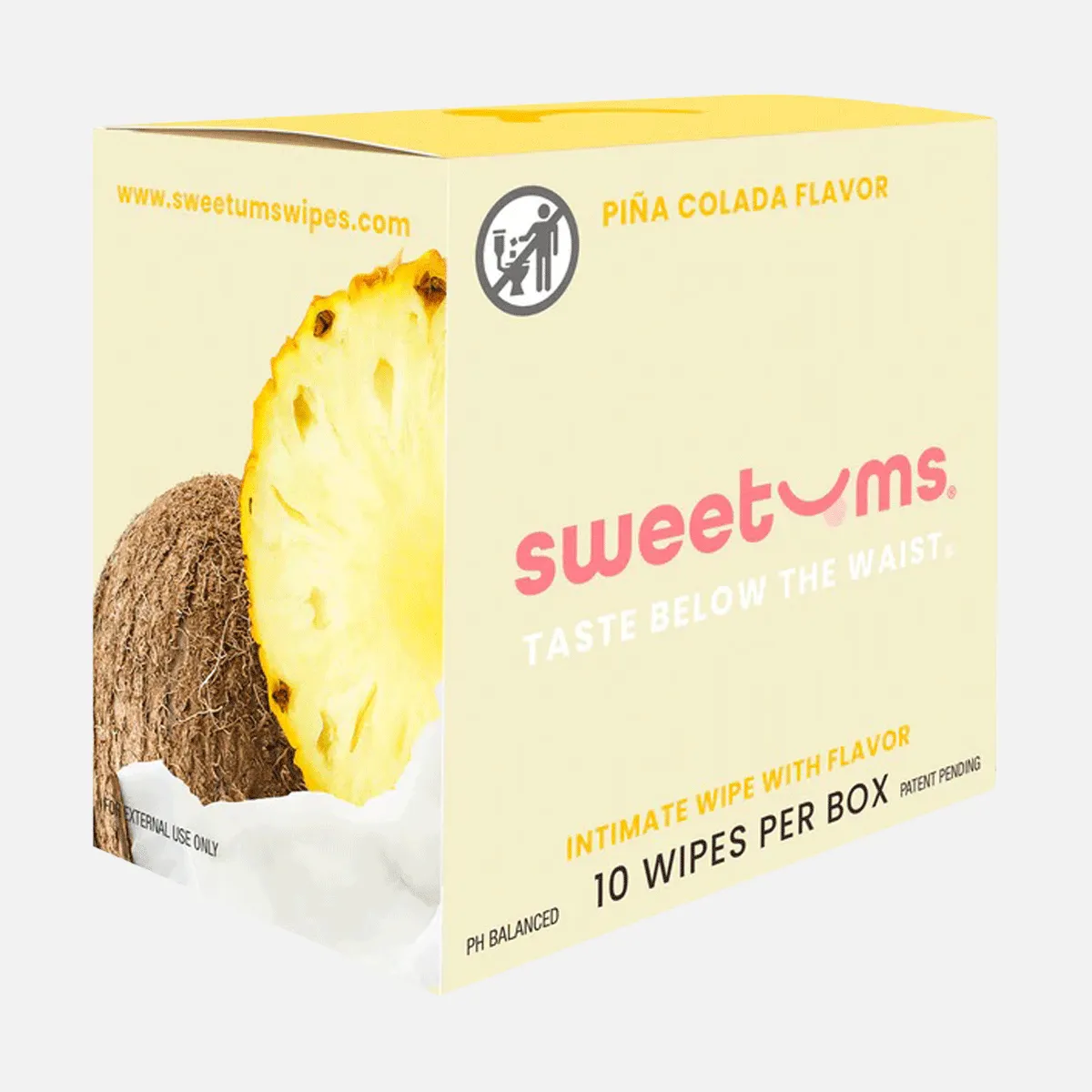 Sweetums Intimate Wipes Pina Colada Flavor 10 - Pack