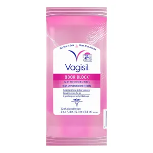 VAGISIL Odor block daily refreshing wipes مناديل منعشة يومية من فاجيسيل